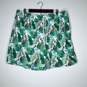 Disney Tropical Mickey Mouse Green Men's Swim Trunks Size XXL Cruise Resort